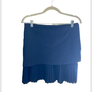 ASOS navy blue pleated mixed mini skirt